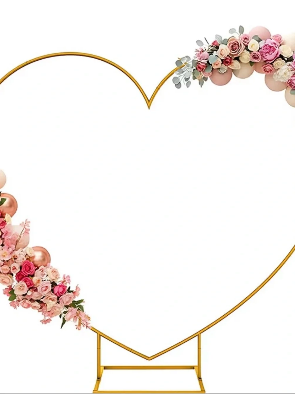Gold Heart Wedding Arch 6.6FT Metal Backdrop Stand